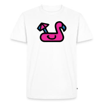 Matelas gonflable Flamingo Retro - T-shirt Premium bio Homme - blanc - Devant - Nico (187cm)
