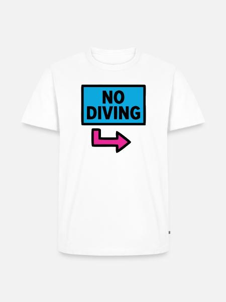 No Diving Schild Pool Retro - Männer Premium Bio T-Shirt - Weiß
