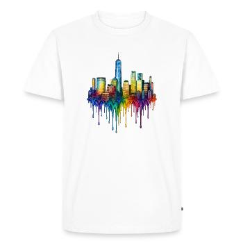 New York New York Art dégoulinant - T-shirt Premium bio Homme - blanc - Devant - Nico (187cm)