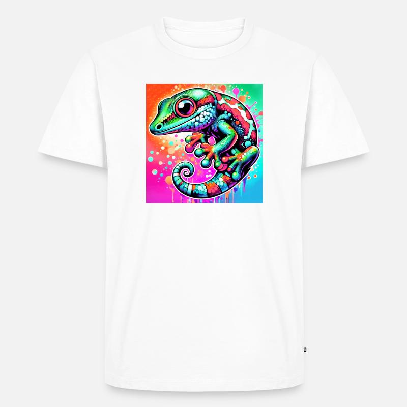 Gecko - Männer Premium Bio T-Shirt - Weiß
