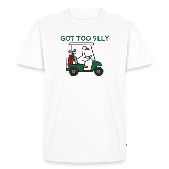 Goose in golf cart - Men's Premium Organic T-Shirt - white - Front - Nico (187cm)