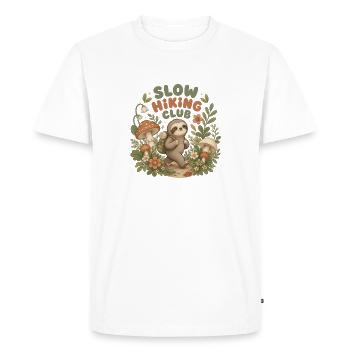 Slow Hiking Club Sloth - Men's Premium Organic T-Shirt - white - Front - Nico (187cm)