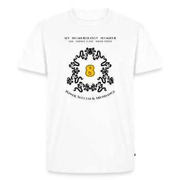 Numéro 8 Symbole de Pouvoir, de Succès et d’Abondance - T-shirt Premium bio Homme - blanc - Devant - Nico (187cm)