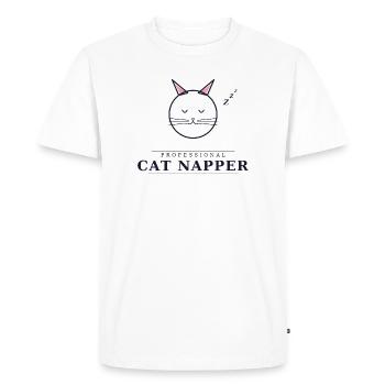 Somnieuse professionnelle de chats - T-shirt Premium bio Homme - blanc - Devant - Nico (187cm)