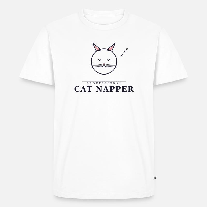 professional cat napper - Männer Premium Bio T-Shirt - Weiß