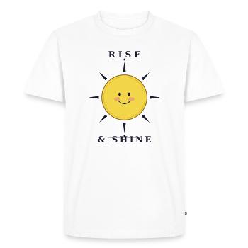 RISE AND SHINE - Men's Premium Organic T-Shirt - white - Front - Nico (187cm)