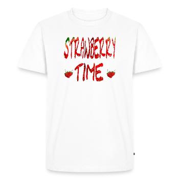Strawberry lettering - Men's Premium Organic T-Shirt - white - Front - Nico (187cm)