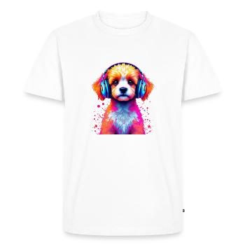 Casque Caniche - T-shirt Premium bio Homme - blanc - Devant - Nico (187cm)