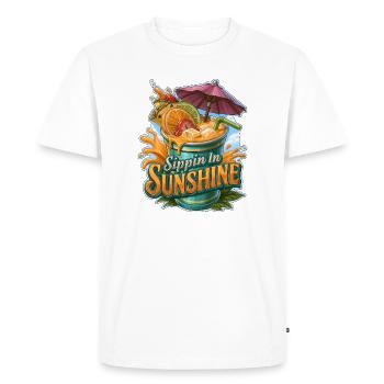 Sippin In Sunshine Cocktail de Fruits Tropicaux - T-shirt Premium bio Homme - blanc - Devant - Nico (187cm)