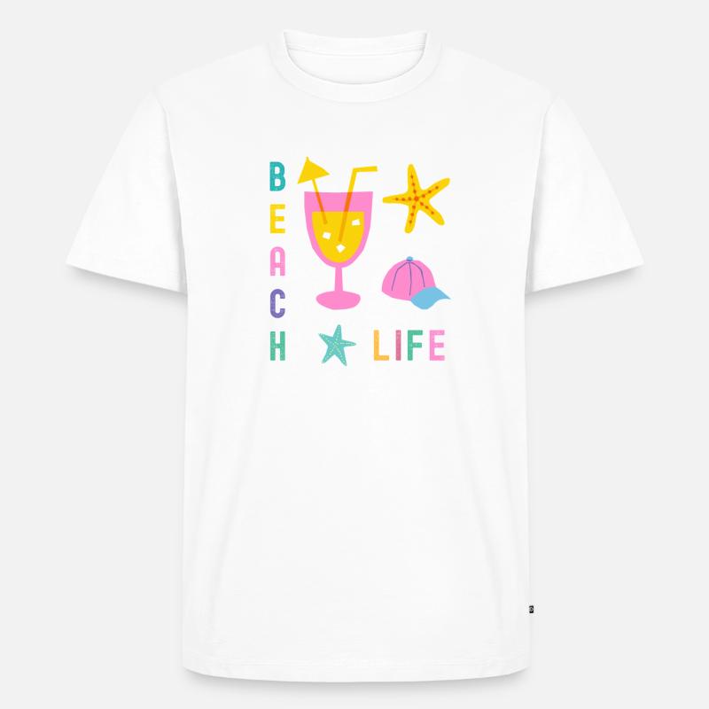 Beach Life Sommer Style - Männer Premium Bio T-Shirt - Weiß