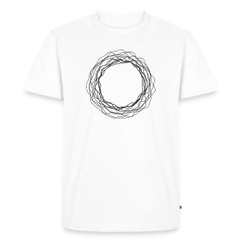 Art circulaire en couronne de laurier emmêlé - T-shirt Premium bio Homme - blanc - Devant - Nico (187cm)