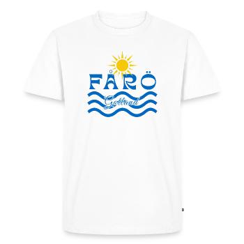 Fårö Gotland-Soleil et Vagues - T-shirt Premium bio Homme - blanc - Devant - Nico (187cm)