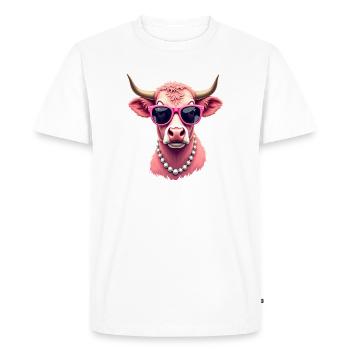 Vache - T-shirt Premium bio Homme - blanc - Devant - Nico (187cm)