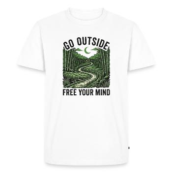 Go Outside Free Your Mind - T-shirt Premium bio Homme - blanc - Devant - Nico (187cm)