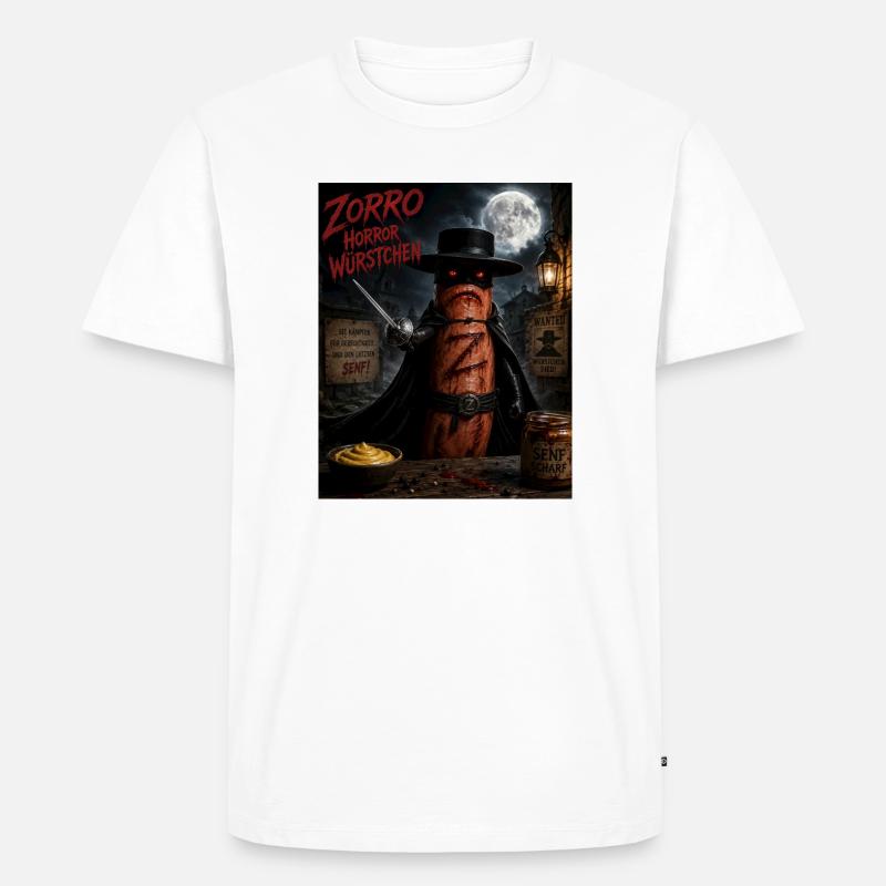 Zorro Horror Würstchen  - Männer Premium Bio T-Shirt - Weiß
