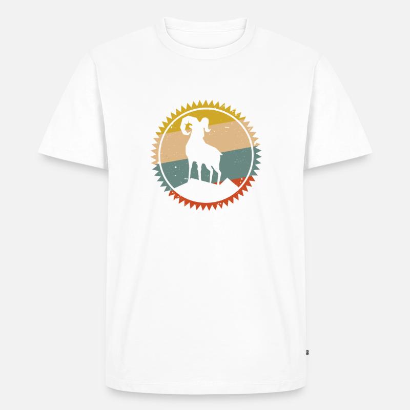 Desert Sunset Kamel Emblem - Männer Premium Bio T-Shirt - Weiß