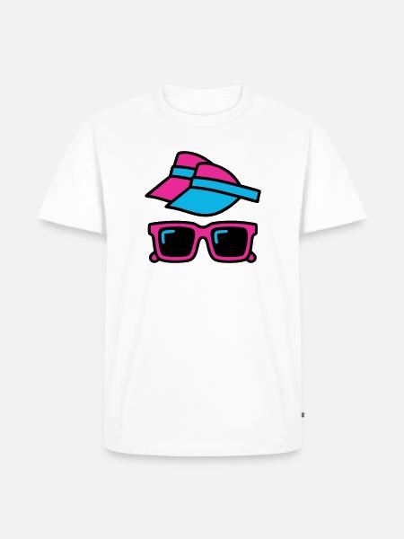 80s Sun Visor Glasses Set - Men's Premium Organic T-Shirt - white