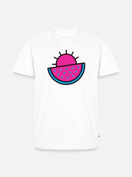 Watermelon Sun 90s Pop Art - Men's Premium Organic T-Shirt - white