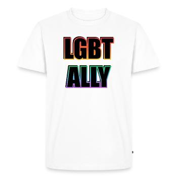 La fierté alliée LGBTQ - T-shirt Premium bio Homme - blanc - Devant - Nico (187cm)