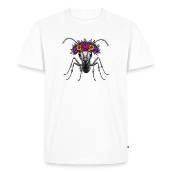 Fourmi couronne fleurie - fourmi - T-shirt Premium bio Homme - blanc - Devant - Nico (187cm)