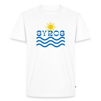 Syros Soleil et Vagues - T-shirt Premium bio Homme - blanc - Devant - Nico (187cm)