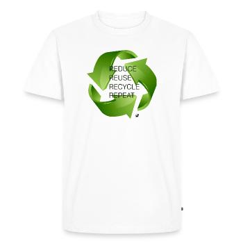 Three green recycling arrows illustration - Men's Premium Organic T-Shirt - white - Front - Nico (187cm)