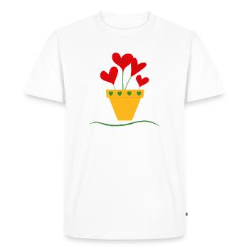 Love pot - Men's Premium Organic T-Shirt - white - Front - Nico (187cm)
