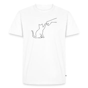 Cat Paw Funny - Men's Premium Organic T-Shirt - white - Front - Nico (187cm)