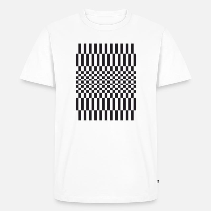 Geometric chessboard Grid Pattern - Men's Premium Organic T-Shirt - white