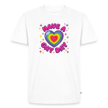 LGBTQ Pride Month - Have a Gay Day - Men's Premium Organic T-Shirt - white - Front - Nico (187cm)