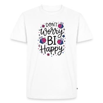 LGBT Pride Month - Don't Worry By Happy - Men's Premium Organic T-Shirt - white - Front - Nico (187cm)