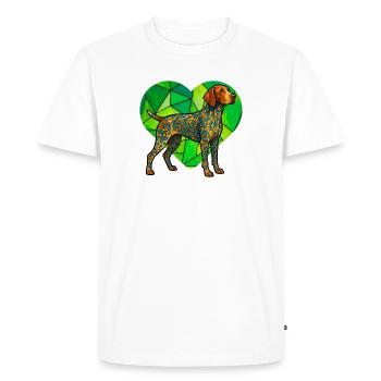 Art géométrique cubiste allemand à poils courts - T-shirt Premium bio Homme - blanc - Devant - Nico (187cm)