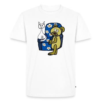 Teddy Teddy Bear Cat Cats Kids Child - Men's Premium Organic T-Shirt - white - Front - Nico (187cm)