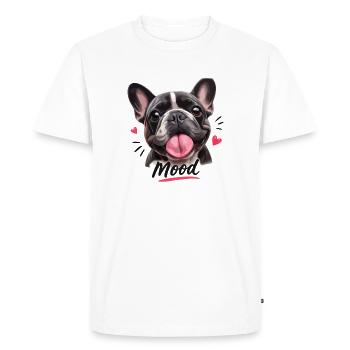 Mood French Bulldog Funny Frenchie - Men's Premium Organic T-Shirt - white - Front - Nico (187cm)