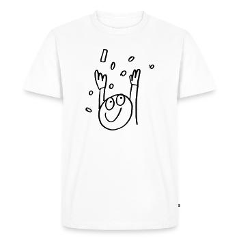 LetsCelebrate - Männer Premium Bio T-Shirt - Weiß - Vorne - Nico (187cm)