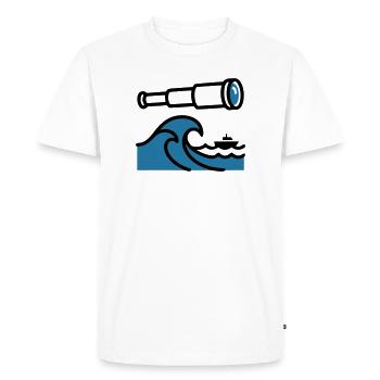 Explorateur océanique Waves Telescope - T-shirt Premium bio Homme - blanc - Devant - Nico (187cm)
