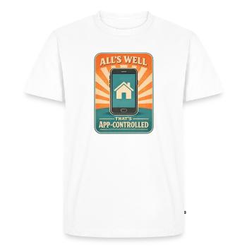 Tout est bon via l’application | Maison intelligente - T-shirt Premium bio Homme - blanc - Devant - Nico (187cm)