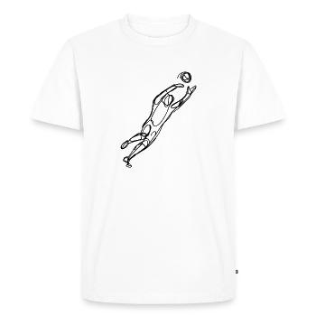 Sketch de football des gardiens de but - T-shirt Premium bio Homme - blanc - Devant - Nico (187cm)