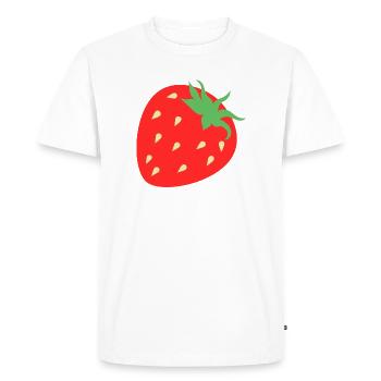 Motif fraise fraîche - T-shirt Premium bio Homme - blanc - Devant - Nico (187cm)