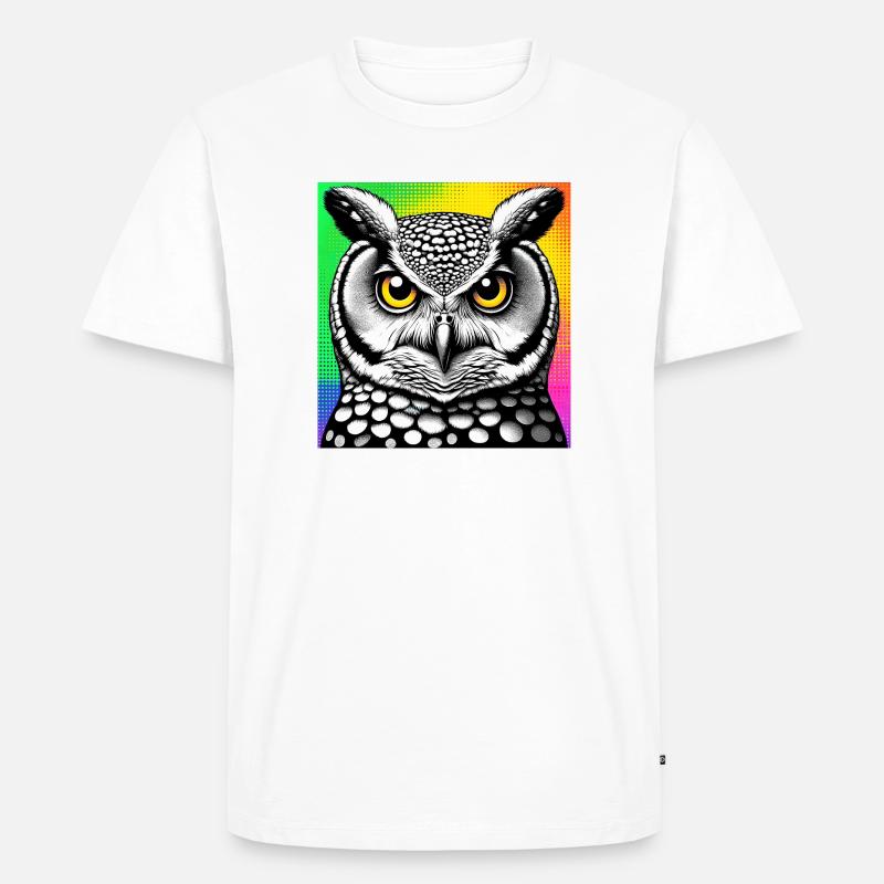 Eule - Männer Premium Bio T-Shirt - Weiß