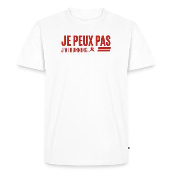 je peux pas j'ai running Cadeau Coureur - T-shirt Premium bio Homme - blanc - Devant - Nico (187cm)