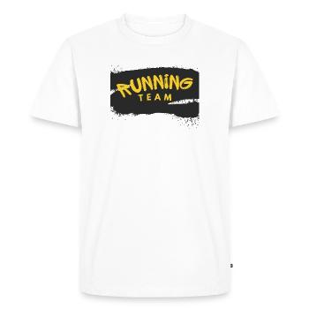 Équipe de course - T-shirt Premium bio Homme - blanc - Devant - Nico (187cm)