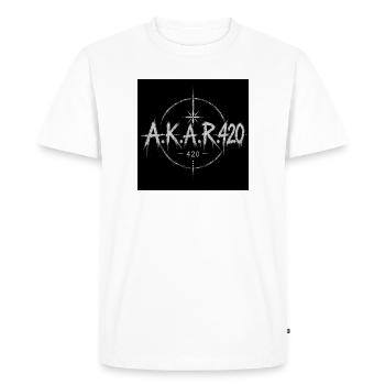 AKAR420 emblème Grunge - T-shirt Premium bio Homme - blanc - Devant - Nico (187cm)