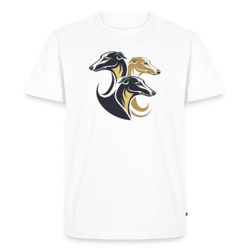 Triple Greyhounds Silhouette - Men's Premium Organic T-Shirt - white - Front - Nico (187cm)