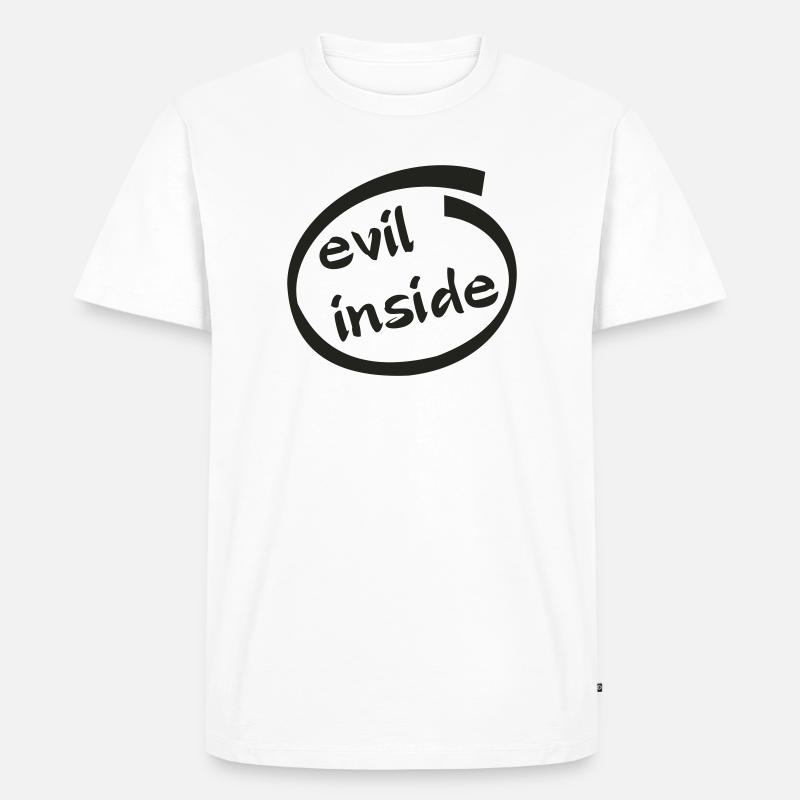 Evil Inside Ring Graphic - Men's Premium Organic T-Shirt - white