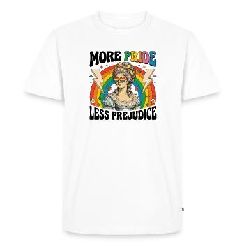 Mois de la fierté LGBTQ - Plus de fierté, moins de préjugés - T-shirt Premium bio Homme - blanc - Devant - Nico (187cm)