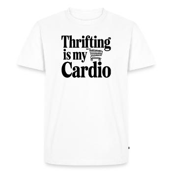 Thrifling is My Cardio - Men's Premium Organic T-Shirt - white - Front - Nico (187cm)
