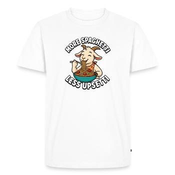 More spaghetti, less trouble – spaghetti for goats - Men's Premium Organic T-Shirt - white - Front - Nico (187cm)