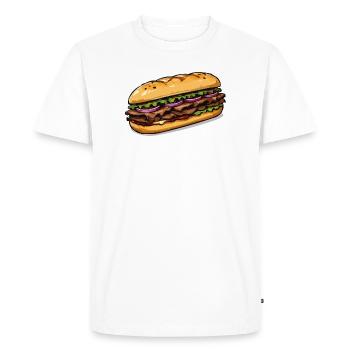 Illustration de sandwich - T-shirt Premium bio Homme - blanc - Devant - Nico (187cm)