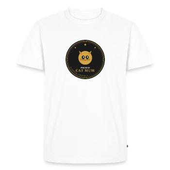 Emblème de la Fière Maman Chat - T-shirt Premium bio Homme - blanc - Devant - Nico (187cm)